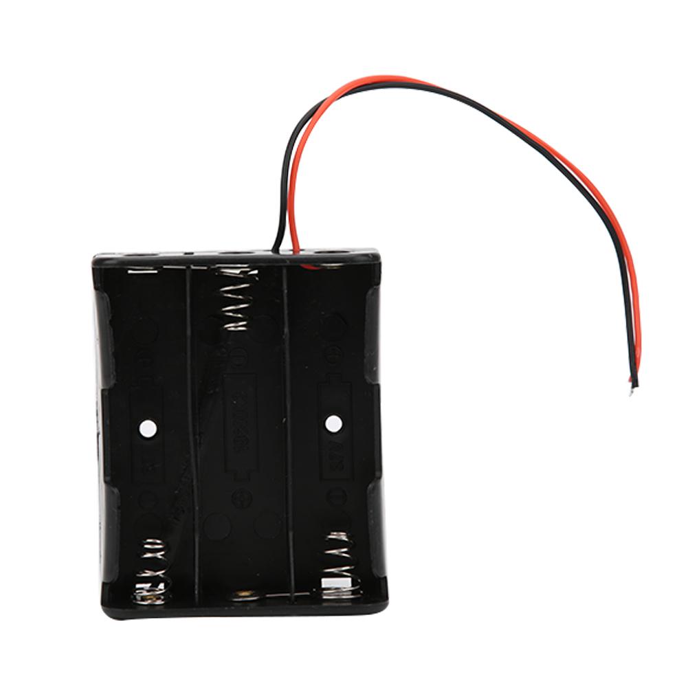 5 Pcs 18650 Battery Case 3 Slot Black Battery Holder with 2 Lead Wire Serial Connection