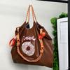 Women's Embroidered Large Capacity Leather Tote - Fashionable, Versatile, Eco-Friendly Handbag