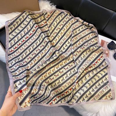 Spring And Autumn Silk Scarves Versatile Simulation Silk Small Square Scarf Satin Scarf High-End Ribbon Women