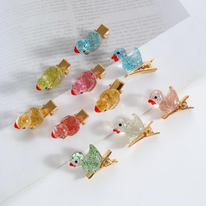 10PCS Yellow Duck Hair Clip Set Cute Duckling Hair Accessories Cartoon Hairpin for Kids Girls School Family Party