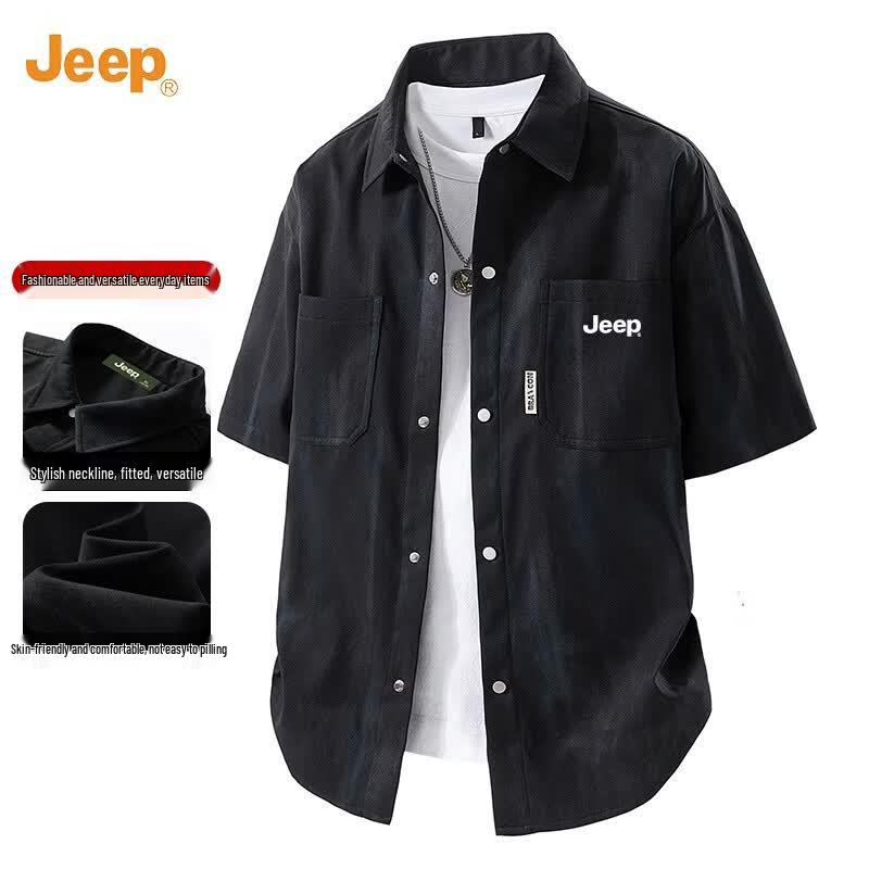 Jeep Men s Tie-Dye Washed Short Sleeve Casual Shirt L