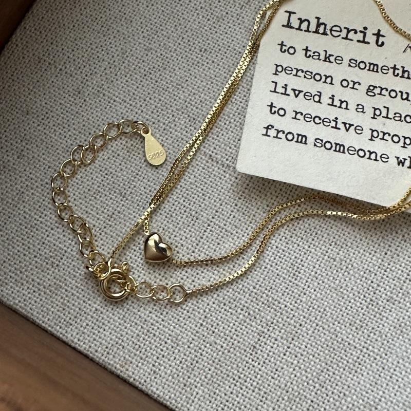 S925 Sterling Silver Niche Design Mini Love Collarbone Chain Fashion Basic Necklace 925 silver