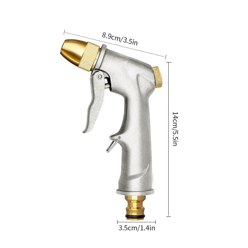 Aluminium Alloy Water Gun High Pressure Car Washing Water Gun Brass Spray Nozzle Adjustable Modes Multi-function Spraying Gun