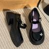 J Small Leather Shoes Women's Platform 2 New Spring Versatile Round Head with Mary Jane Women's Shoes