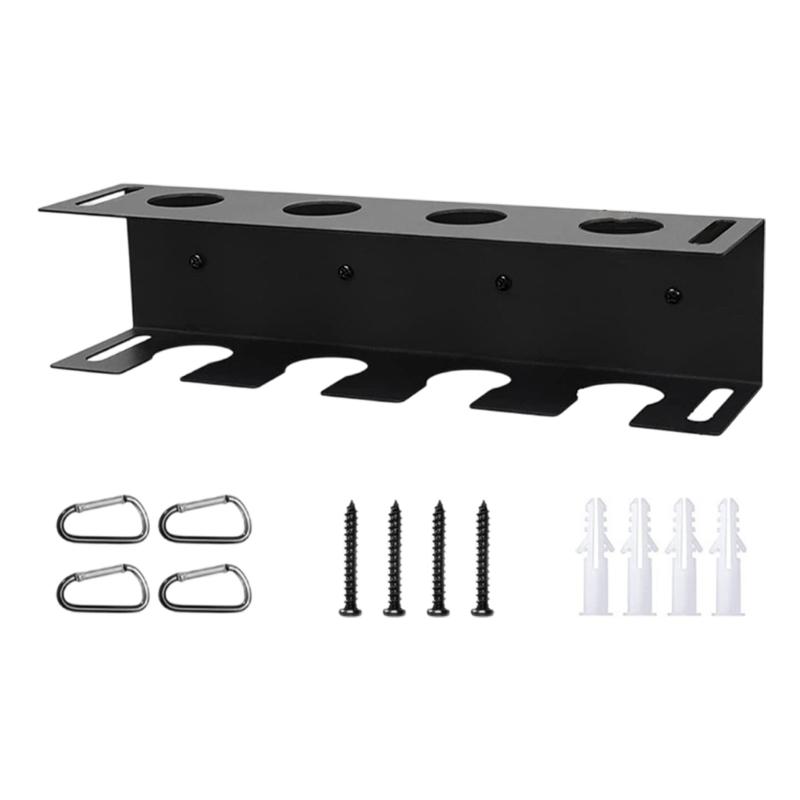 Wall Mount Baseball Bat Storage Rack With Hooks Multipurpose Baseball Bat And Ball Organiser For Fence Or Indoor Use