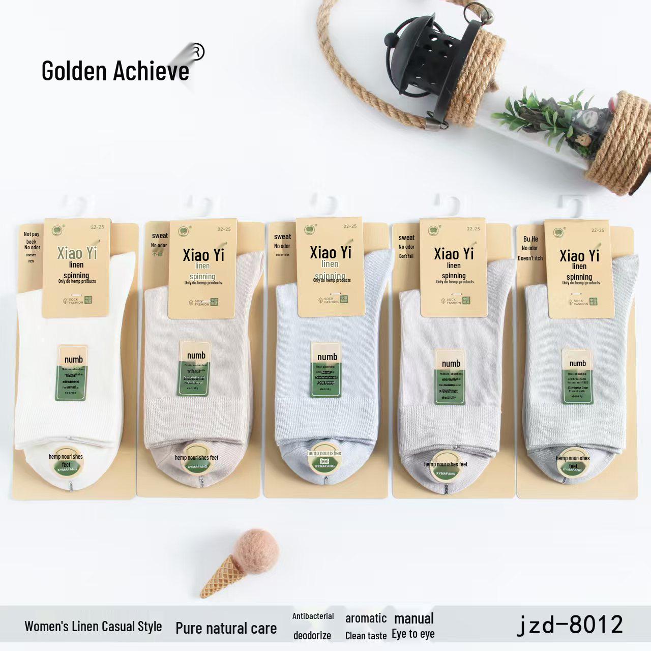 

Дышащие, устойчивые к запаху женские носки до середины икры из хлопка и льна - Ультратонкие, влагоотводящие, универсальный летний стиль. One Size