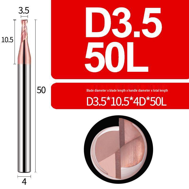 Tungsten Steel 2-Flute Carbide End Mill, 55° Keyway CNC Flat Bottom Cutter