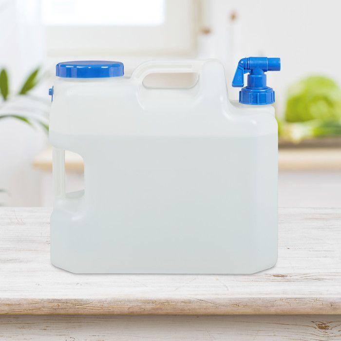 Relaxdays jerricane d’eau avec robinet, couvercle à visser, bidon à eau de camping, 12 l, sans bpa, blanc