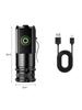 Kraftig Mini EDC LED-lommelykt 2000LM Super Bright nøkkelringlys USB oppladbar lommelykt campinglykt med strømindikator