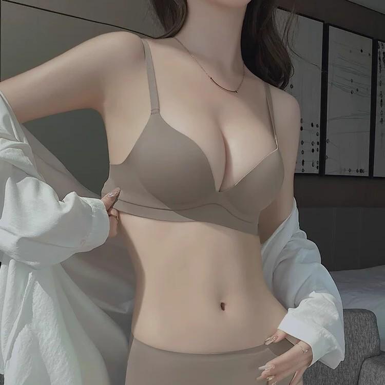 Women's Seamless Push-Up Bra & Underwear Set - Small Chest, Adjustable Anti-Sag Support, Thin Summer Design