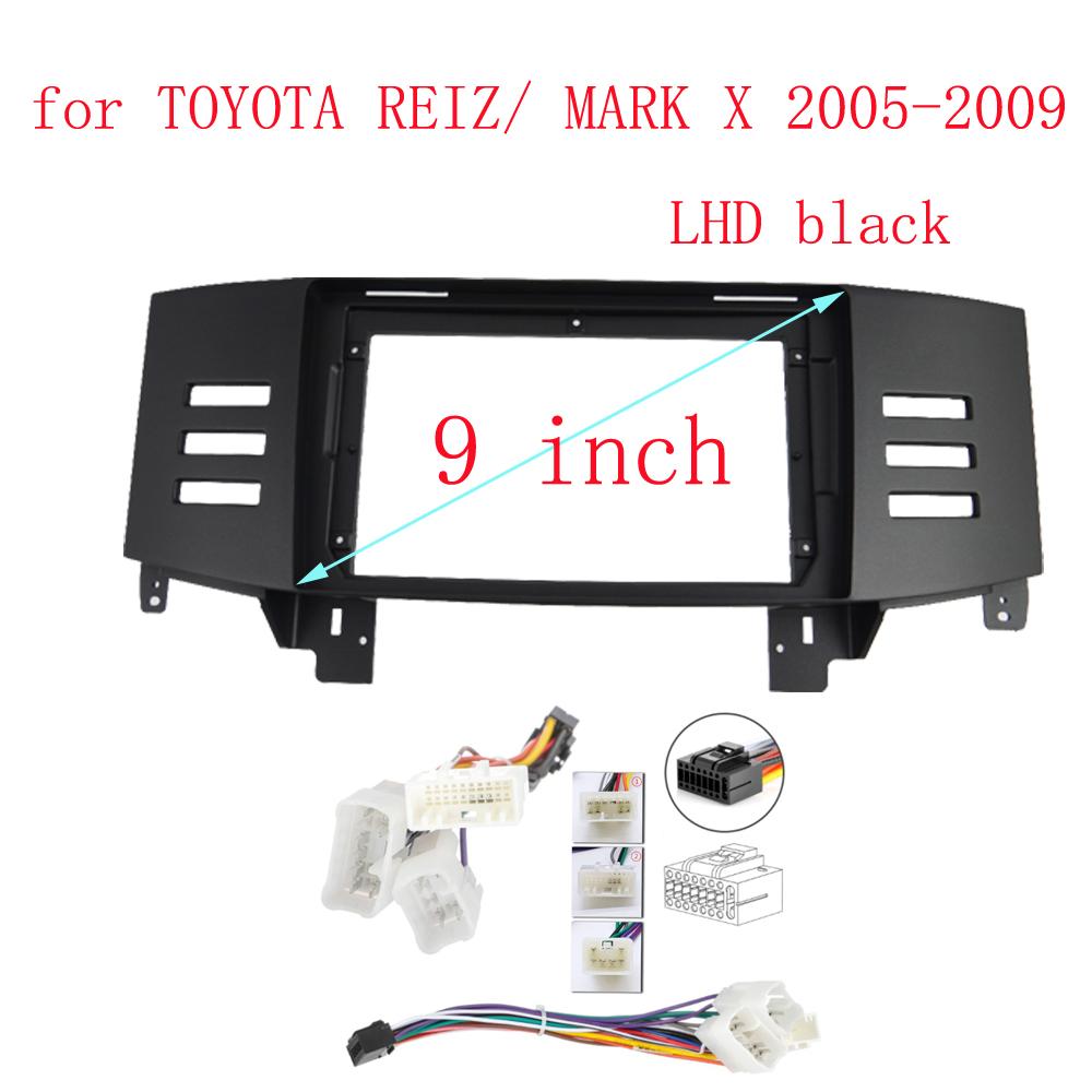 

2 DIN 9-дюймовый автомобильный адаптер для приборной панели Android Radio Dash Fitting Panel Kit для Toyota Reiz Mark X 2005-2009 9 inch чёрный