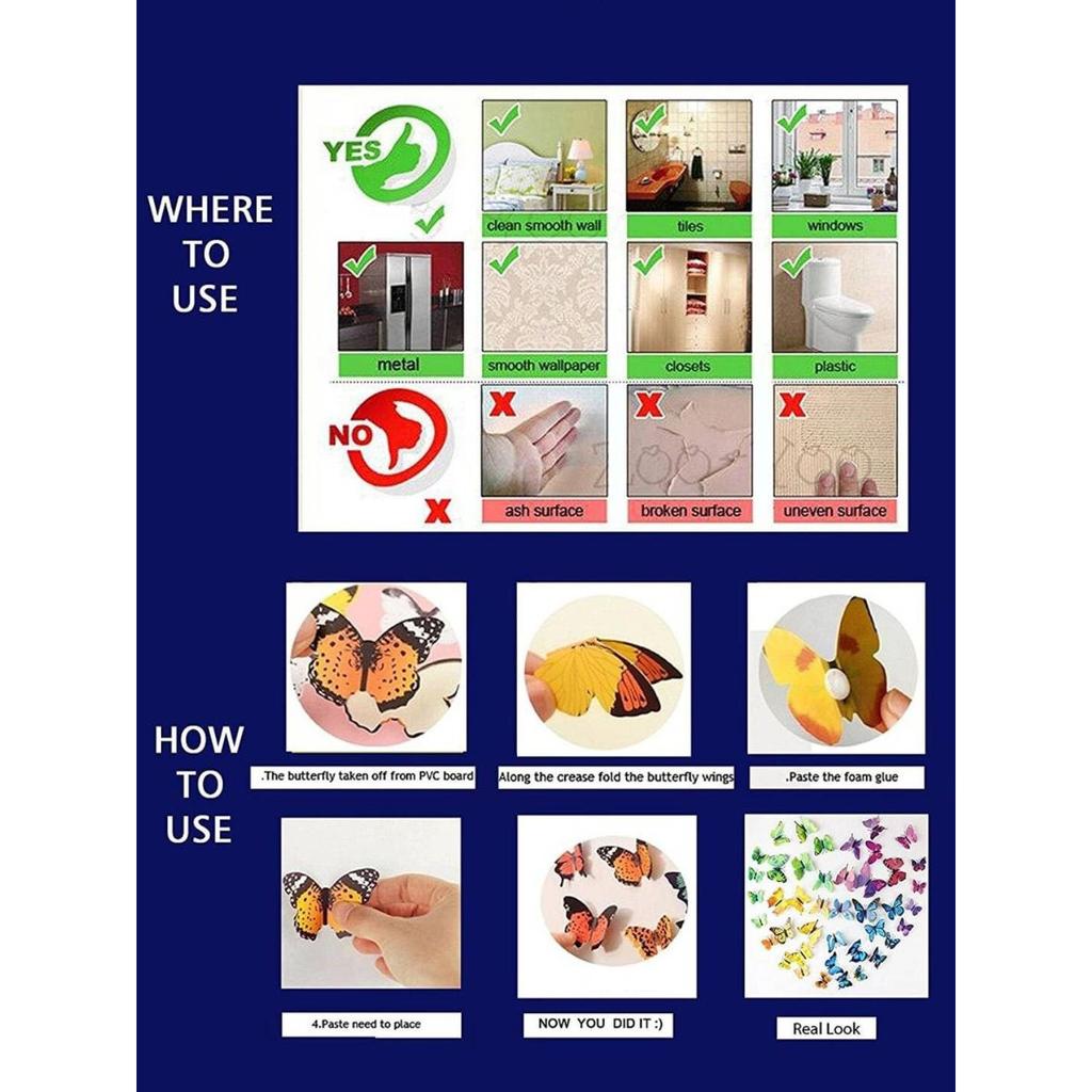 RSINC Light Pink 3D Butterflies Wall Sticker 1 Combo of 12 Piece (13 Cm X 15 Cm) B076X4SM1G