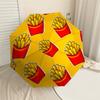 1PC french fries yellow background Umbrella-8-Rib Reinforced Portable Folding Travel Suitable for All Seasons Outdoor Daily Use-H0389