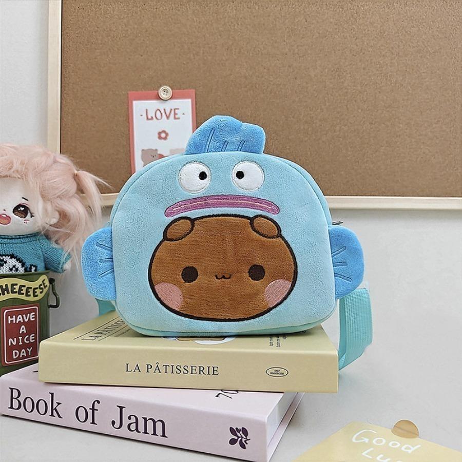 Zaino di Peluche Kawaii Bubu Dudu Borsa Portamonete Orso Panda Yier Borsa a Spalla Forma di Pesce Brutto Peluche Morbidi per Fidanzata