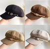 Octagonal Hat Children Spring and Autumn Fashion Chain Buckle British Retro Beret New Newsboy Hat Painter Hat
