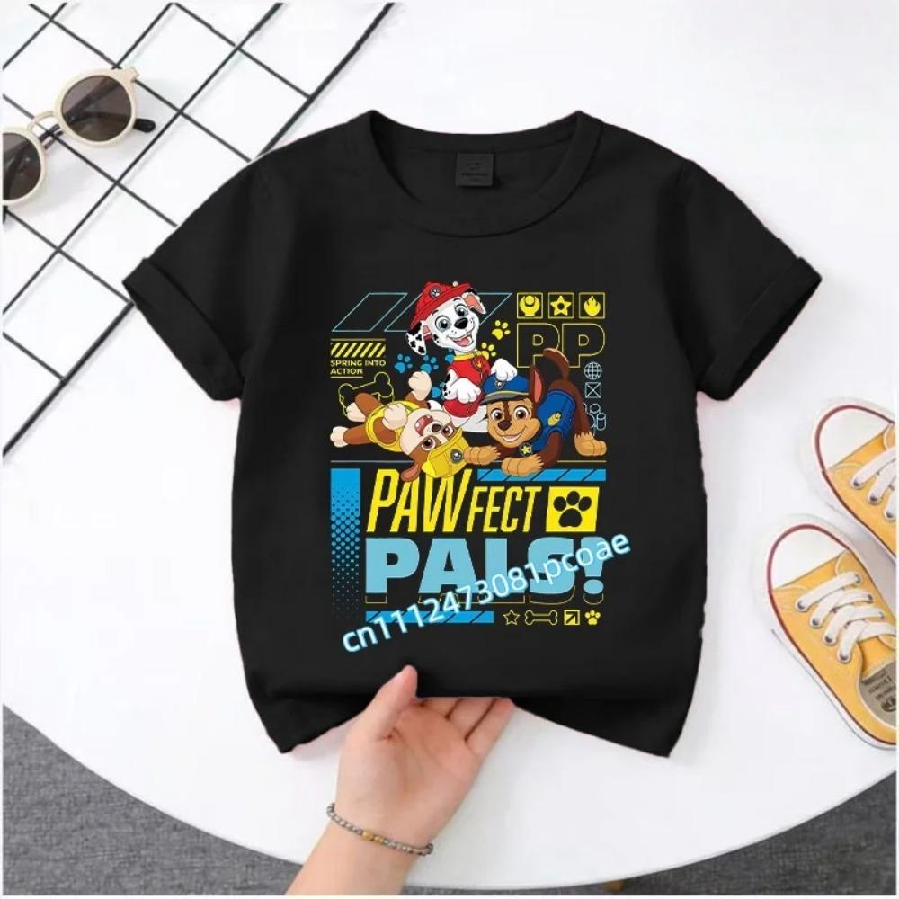 PAW Patrol Summer Short-sleeved 1-12 Years Old Children's T-shirt Boys Sweatshirt Girls Casual Tops Cartoon Printing