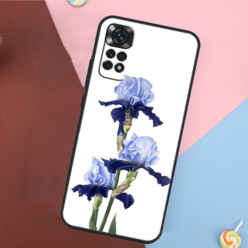 Blue Iris Flower Case For Xiaomi Redmi Note 11 Pro 11S 8 9 12 10 Pro 10S 9S Redmi 9 10 12C 9C 10C Back Cover