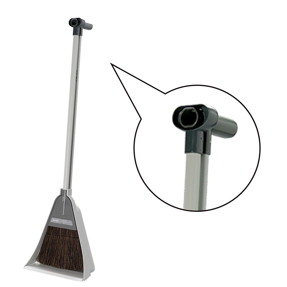 Azuma Industrial Chilitore Gray Freestanding Broom and Dustpan Easy To Sweep In a Comfortable Black Fern Total Length 86cm Width 26cm BR602 Set,
