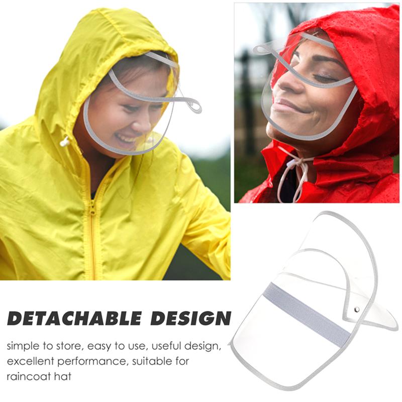 Protective Cap Replaceable Hat Brim Clear Hood Raincoat Jacket Face Protector Poncho Transparent Rainproof