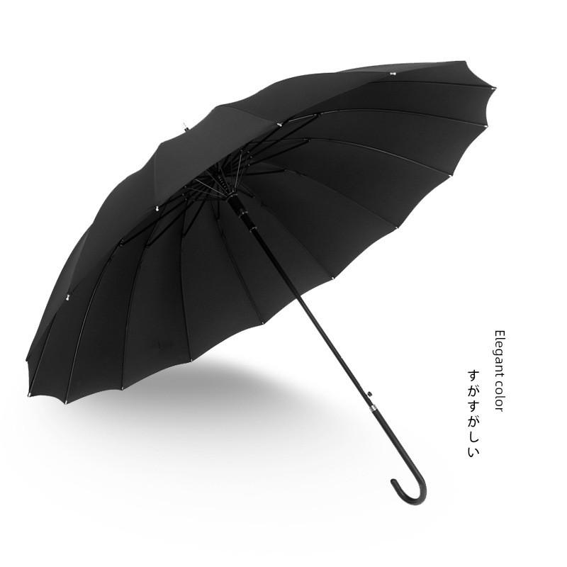 Creative Minimalist Straight Long-Handle Umbrella, Solid Color, Japanese Style, Fresh and Simple, Leather Handle, Vintage Unisex Straight-Handle Sun