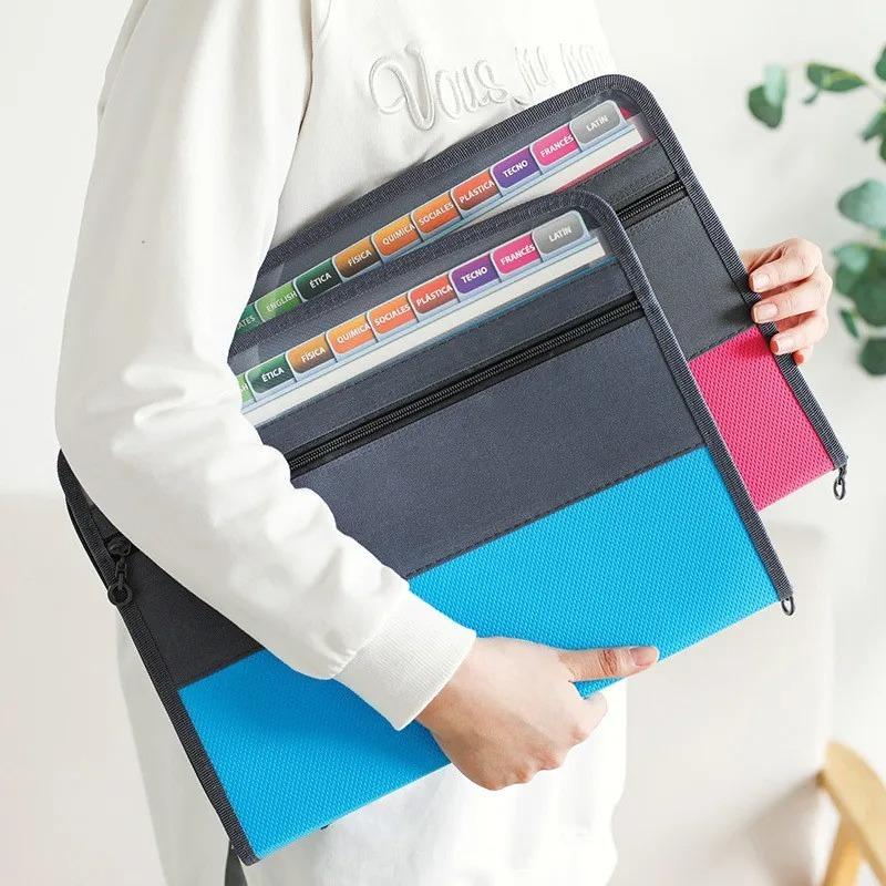 Accordion File Organizer with Safe Zipper 13 Pocket Expanding File Folder with Front Pencil Pouch Office Supplies