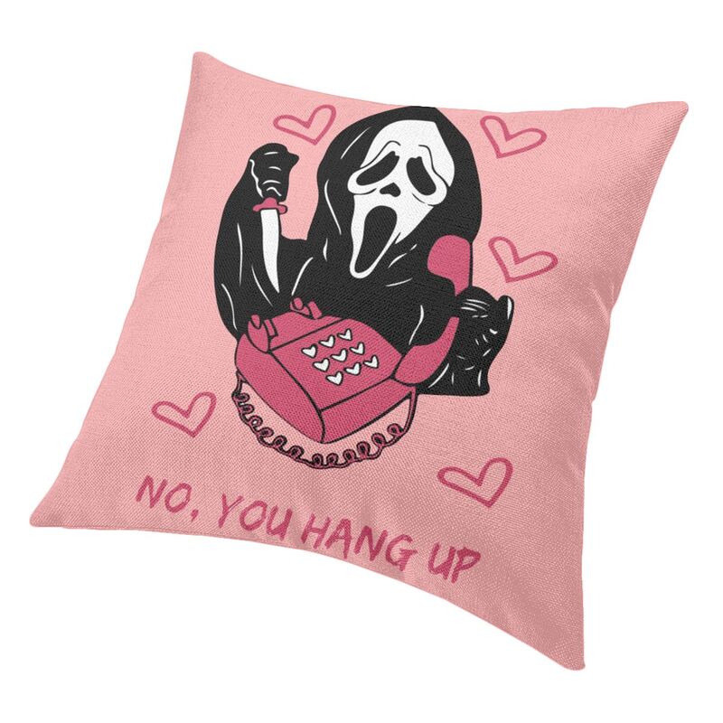 Lustiger Halloween Ghostface Kissenbezug Scream Sidney Prescott Film Dekokissenbezug für Sofa, quadratischer Kissenbezug im Wohnzimmer