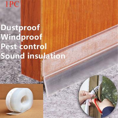 Bottom Seam Bathroom Door Window Wind Proof Moldproof Silicone Rubber Sealing Strip Wall Sticker