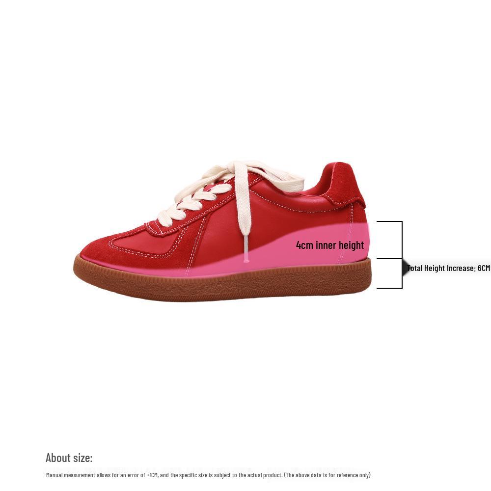 Women's Retro Colorblock Leather German Trainer Sneakers - 2025 Autumn Edition, Thick Sole, Casual Skate Style