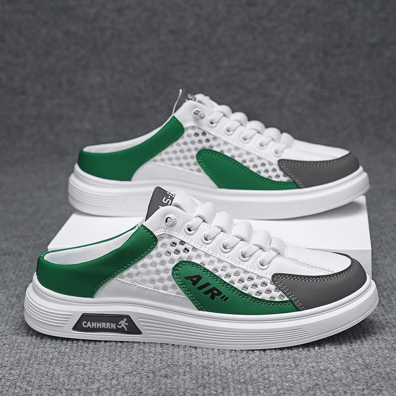 Men's Breathable Mesh Half Slipper Sneakers Casual Slip-On Backless Walking Shoes