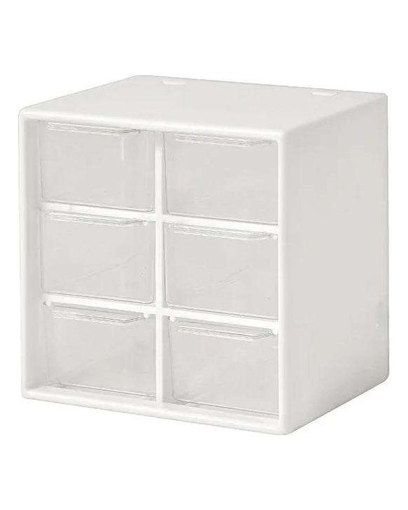 Staubdichte Aufbewahrungsbox mit 6 Fächern, farbiges Gummiband für den Schreibtisch, Haar-Accessoire, kleine Objekte, Fach mit großer Kapazität, Schubladen-Aufbewahrungsbox