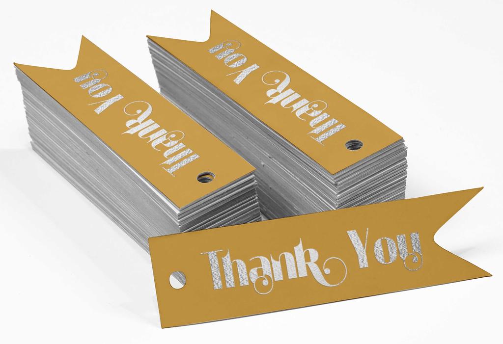 Inkdotpot Gold Foil Paper Hang Tags Thank You Bridal Shower Favor Tags 100