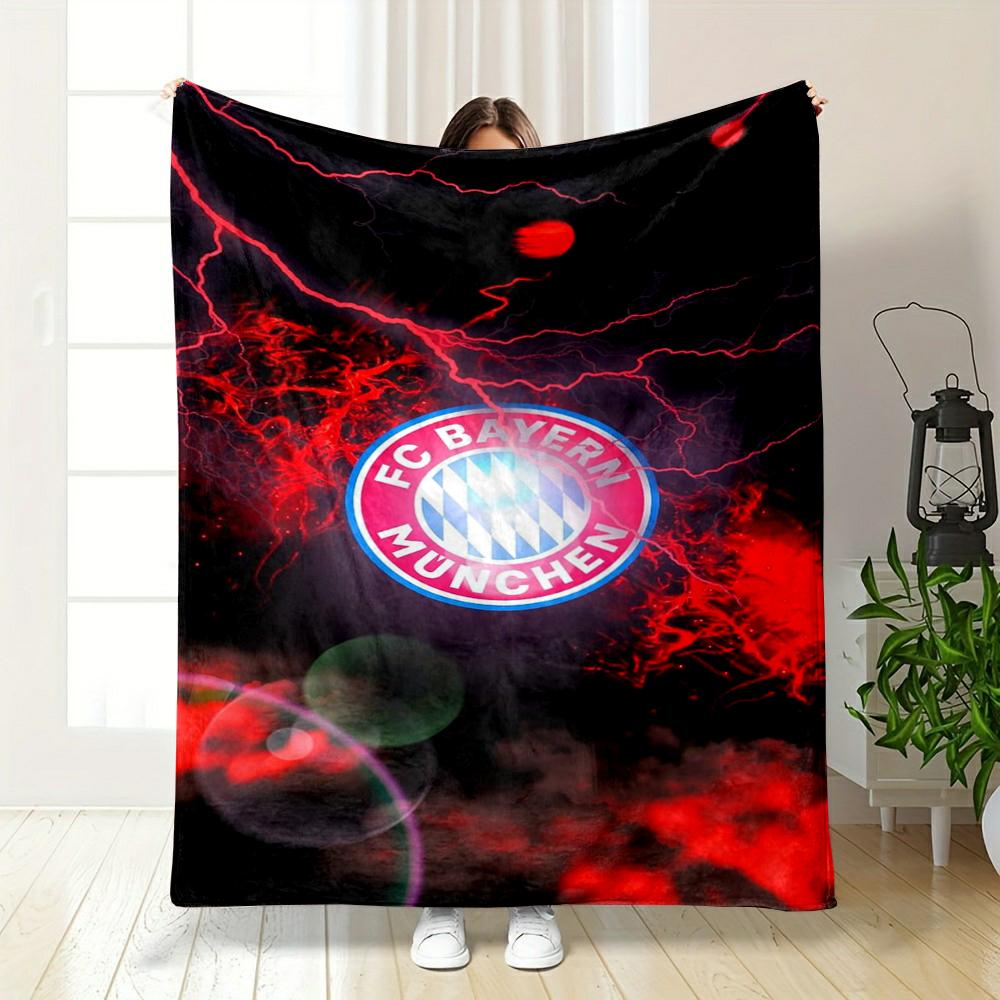 Bayern Munich Logo Designed Flannel blanket for bedroom, living room, sofa, and nap