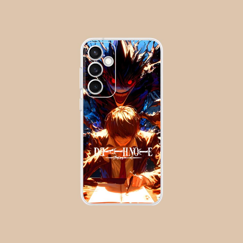 

Чехол для мобильного телефона Death Note Кира Лайт для Samsung Galaxy S25 S24 S23 S22 S21Plus FE Ultra Прозрачный Цветной Чехол Чехол Роскошный Galaxy S25