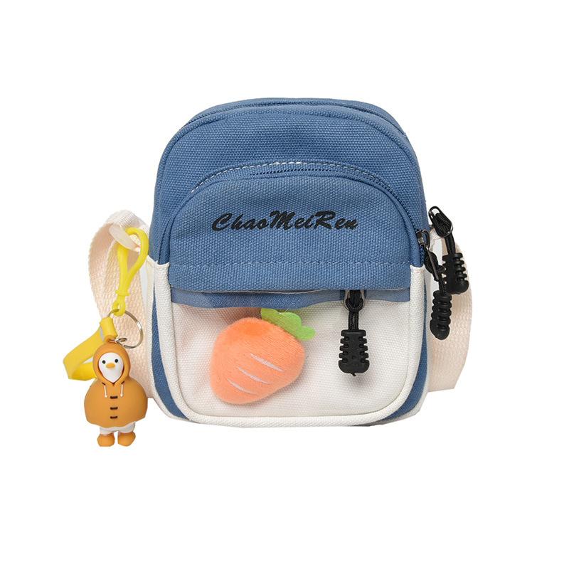 

Internet celebrity canvas small bag 2025 new Japanese cute girl versatile casual shoulder messenger mobile phone small square bag королівський синій колір