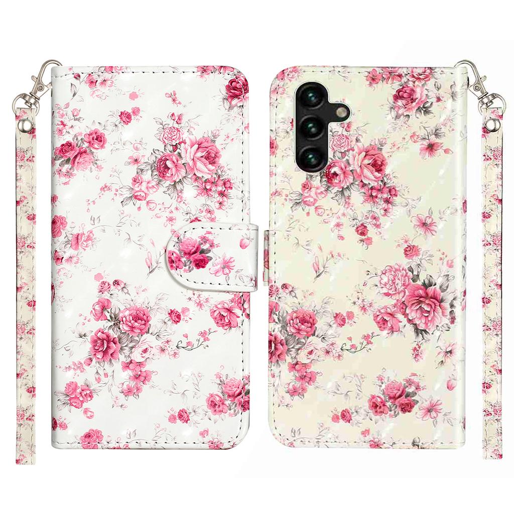 Pro Samsung Galaxy S25 FE Peněženkové pouzdro 3D Vzor Tištěný Kožený Kryt na Telefon s Poutkem