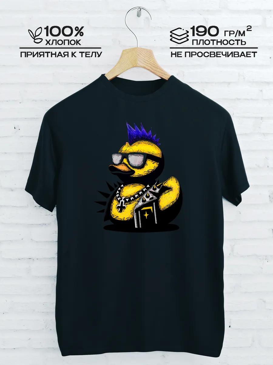 Футболка с принтом утки в стиле панк-рок L
