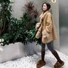Wear fur integrated fur jacket on both sides, women's autumn and winter loose locomotive clothing top, lamb wool environmentally friendly fur thickene