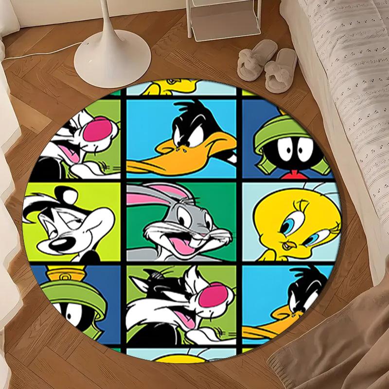 Cartoon rabbit Yellow Bird Round Rug for Livingroom,Bedroom, Palyroom, Chair Rug, Area rug, Circle Carpet, Large Size Fan Christmas gift