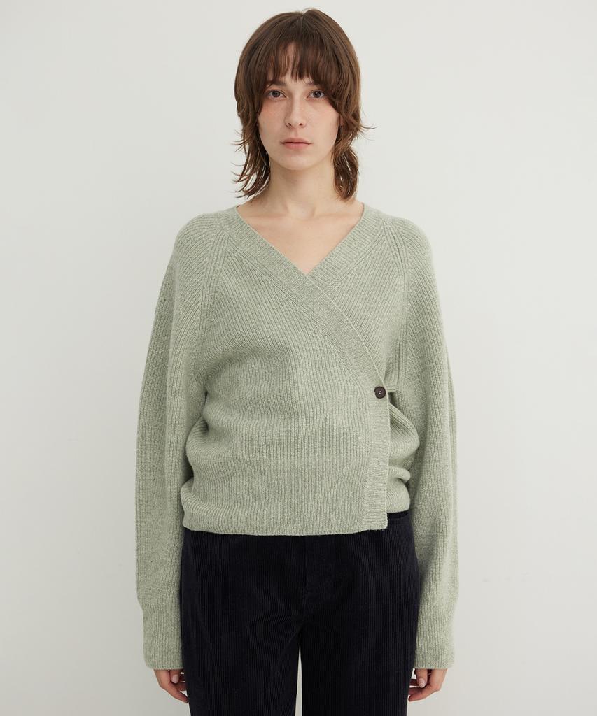 Step Around Alpaca Blend Wrap Cardigan_Sage Green