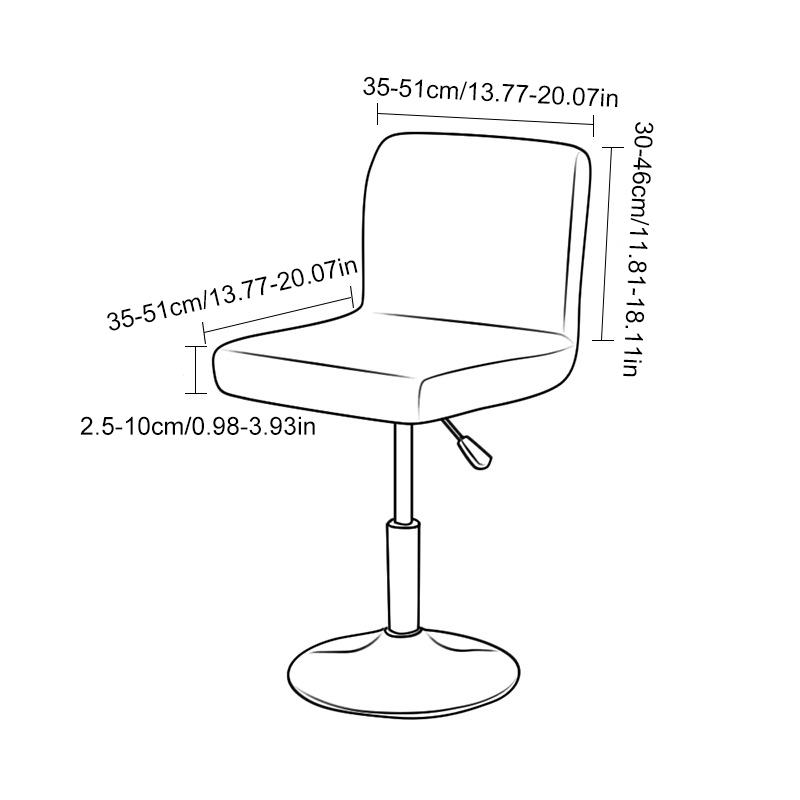 Elastic T-shaped Home Hotel Club Chair Cover Rotating Bar Chair Cover Solid Color