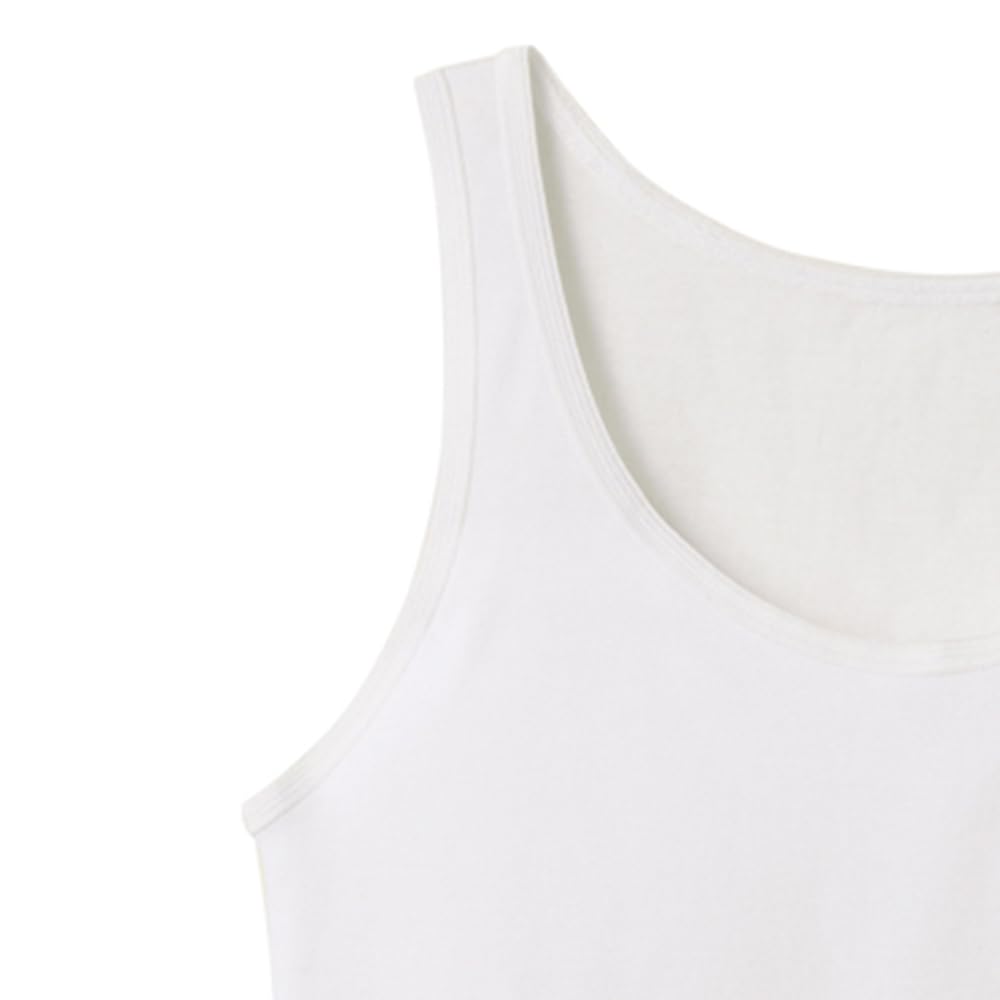Gunze Piecclair Daily Tank New Size 140 Top, 100% Cotton, Girls, White,