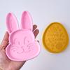 Relief Egg Rabbit Staorage Tray Silicone Mold DIY Easter Bunny Ornament Crafts Making Plaster Resin Display Plate Casting Molds
