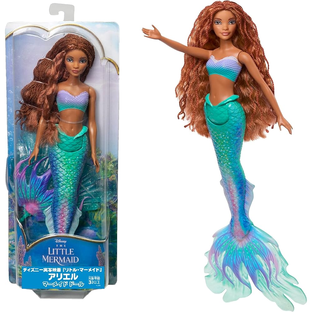 

Mattel Disney Little Mermaid Ariel Doll with Sparkling Tail and Dress-Up Features for Ages 3 and Up