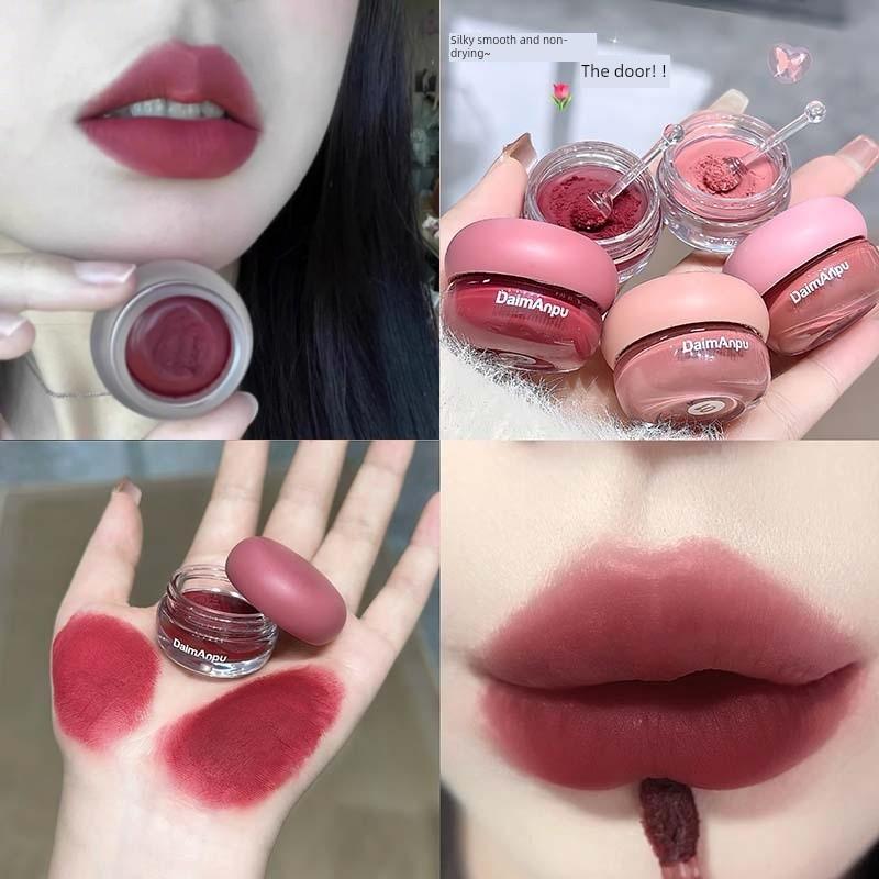 I Have Found the Sharp Tool for White Lips! White Lip Mud Canned Lipstick Matte Matte Lip Glaze Plain Non-Stick Cup