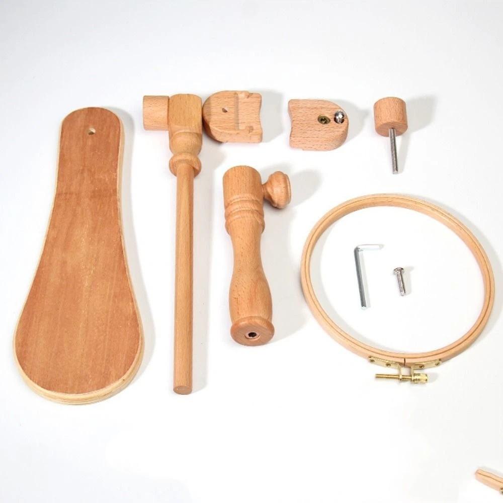 Portable Embroidery Hoops Stand Stable Embroidery Holder Wood Rotary Hoop Holder Adjustable Rotatable Holder Cross Stitch Rack
