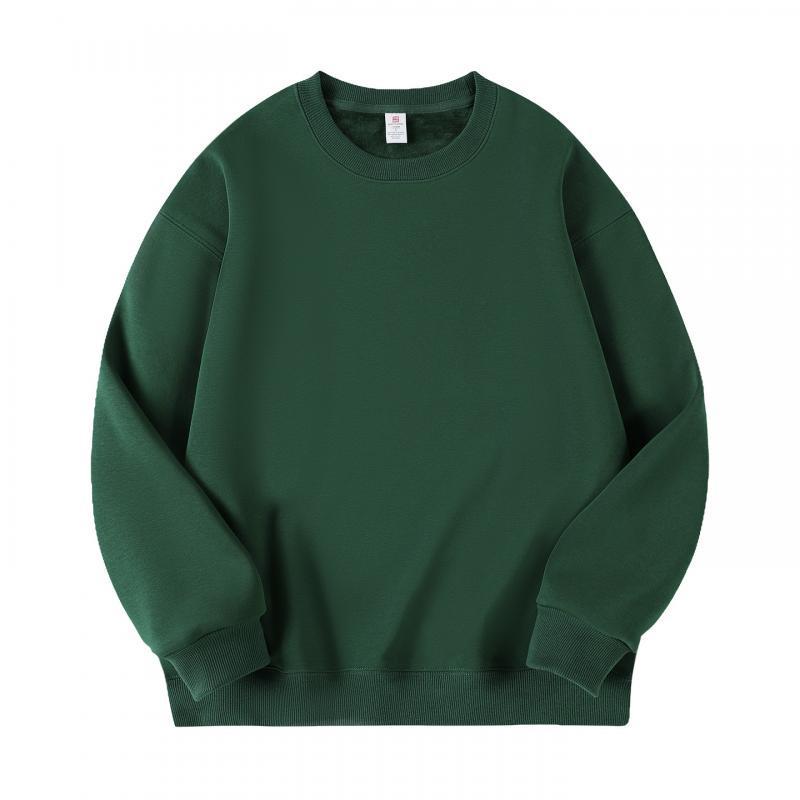 Men's Versatile Round Neck Plus Velvet Hoodie - Autumn/Winter Collection