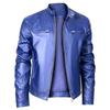 European size European and American style leather jacket men's clothing fleece thickened autumn and winter lapel collar PU leather jacket men's y