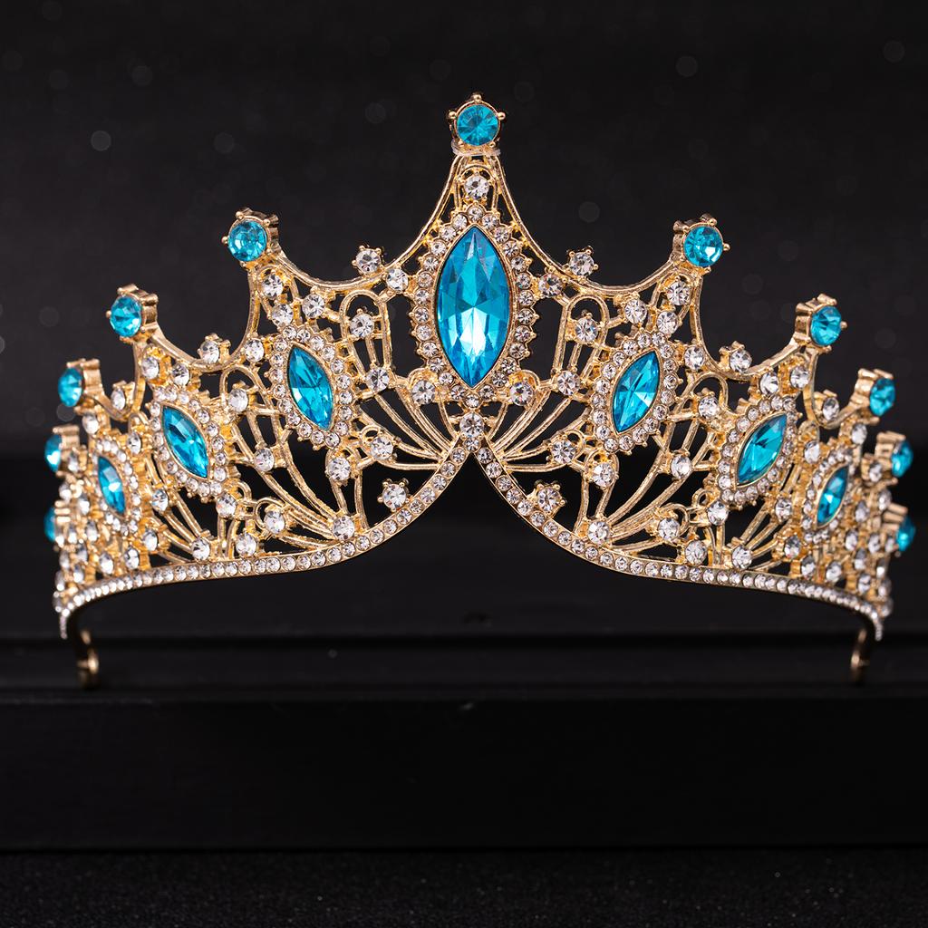 Baroque Crystal Tiaras and Crown Rhinestone Prom Diadem Headband for Women Bridal Wedding Hair Accessories Jewelry Crown Tiara