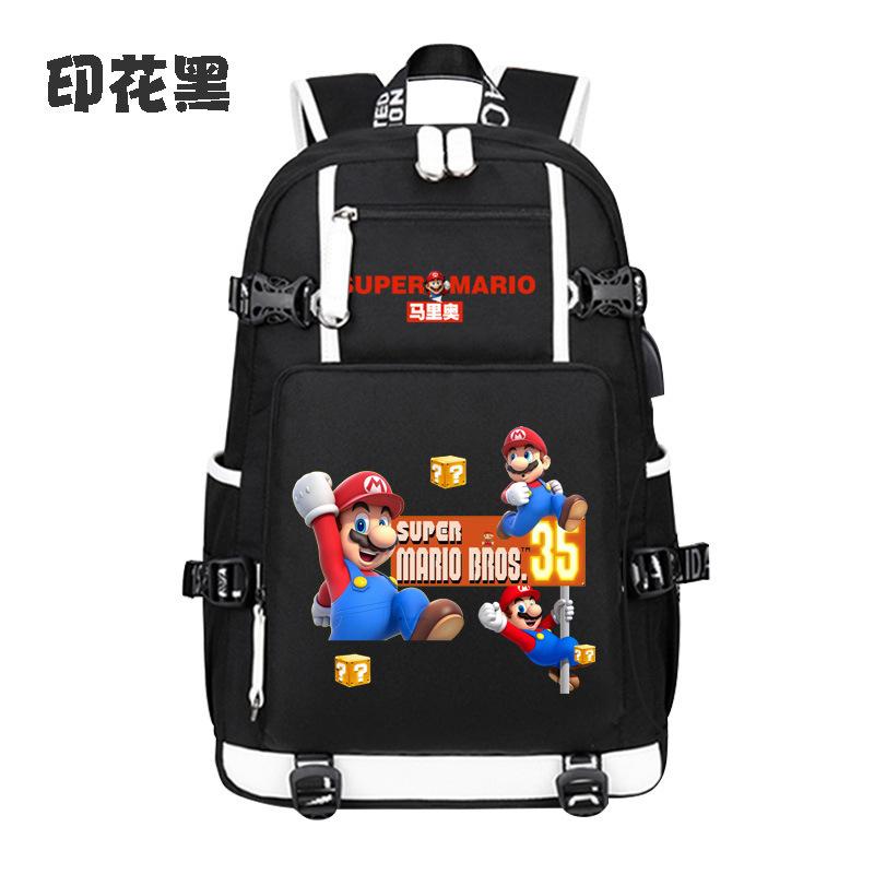 Zaino con Licenza Anime di Mario per Bambini Adolescenti Ragazzi Ragazze, Leggero Ergonomico Zaino Scolastico Grande Capacità, Design Anti-Scoliosi