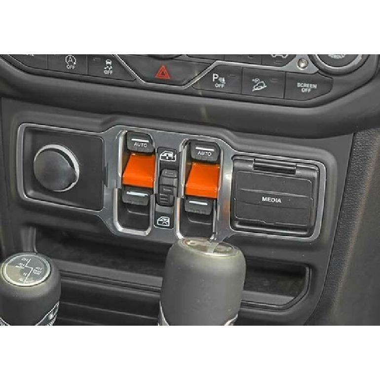 For Jeep Wrangler JL 18-2024 Vitality Orange Center Console Window Button Trim